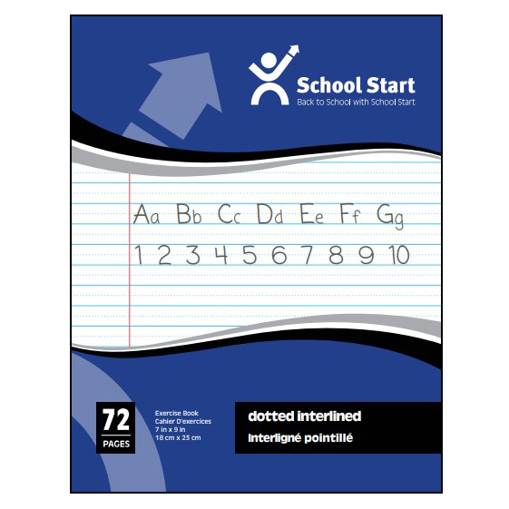 School Start Exercise Book (7 1/8" x 9 1/8") - 72 pages (Dotted Interlined)